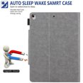 thumbnail image 3 of Allytech Case for Apple iPad 10.2" 8th 7th Gen/ iPad Air 3, Multi Angle Stand Document Pocket Business Type Folio Flip Auto Sleep Wake Shockproof Case Cover Compatible with Keyboard, Gray, 3 of 5