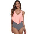 thumbnail image 1 of Women's Plus Size Sexy Bikini High Waist Ruffle Belly One Piece Swimsuit S-2XL, 1 of 5
