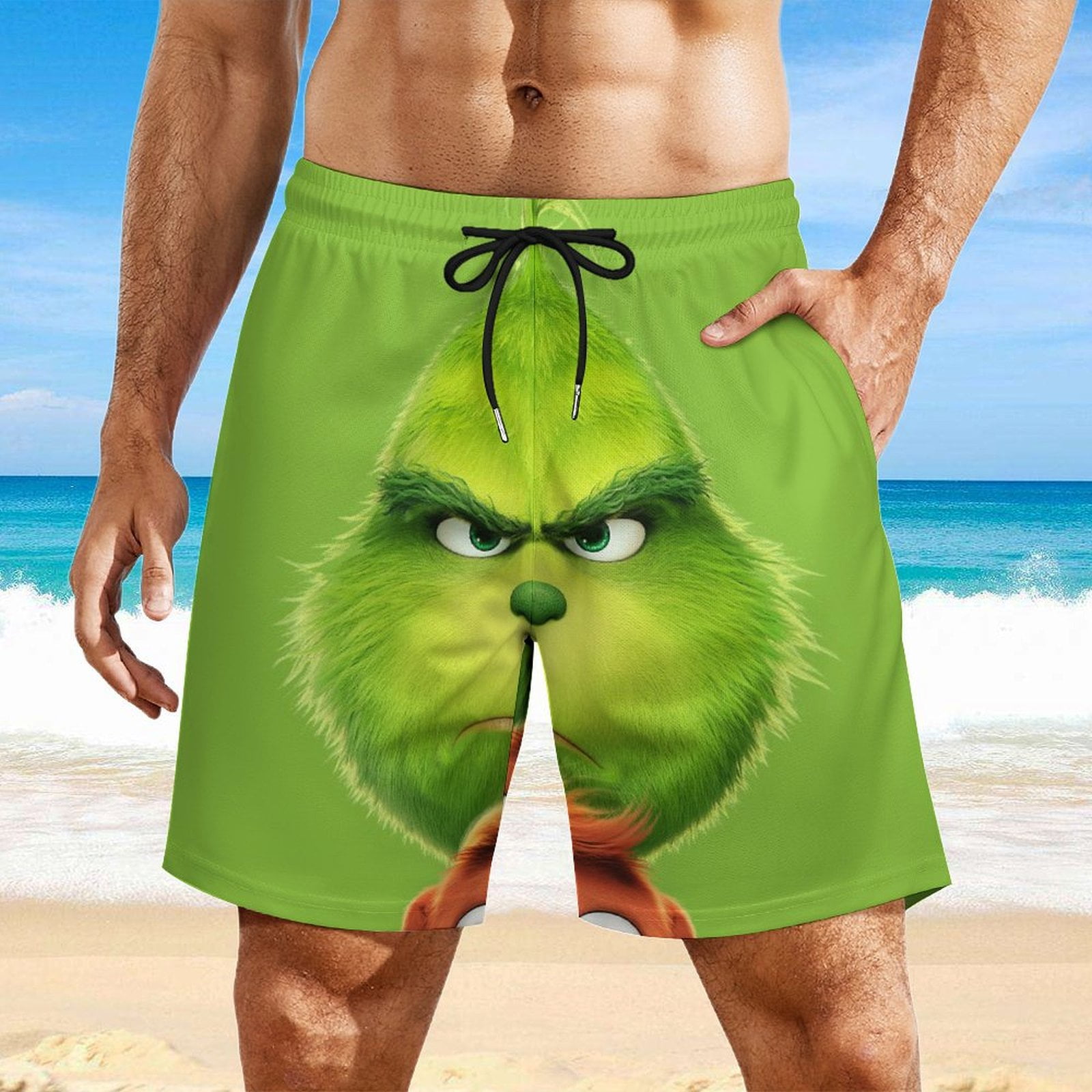 人気カラーの Trunks Swim Grinch Mens with Dry Quick Liner Compression Clothing