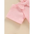 thumbnail image 5 of Bagilaanoe 3pcs Newborn Baby Girl Pants Set Short Sleeve Romper Tops + Print Flare Trousers + Headband 3M 6M 9M 12M 18M Infant Casual Clothes, 5 of 8
