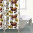 thumbnail image 4 of Highland Cow Sunflower Cow Pattern Shower Curtain 84"x72" ,Bathroom Decorative Shower Curtains Set with 12 Hooks,Modern Waterproof Washable Shower Curtain, 4 of 6