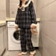 thumbnail image 5 of Conjunto de pijama de manga larga, conjunto de pijama a cuadros para mujer Ropa de dormir para mujer Conjunto de pijama a cuadros para mujer Experiencia incomparable, 5 of 9