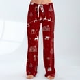 thumbnail image 5 of Women's Casual Fashion Christmas Pajama Pants, Long Sleepwear Trousers for Sports and Home Use, Comfortable and Soft Material for Nightwear and Lounging,Red,3XL, 5 of 6