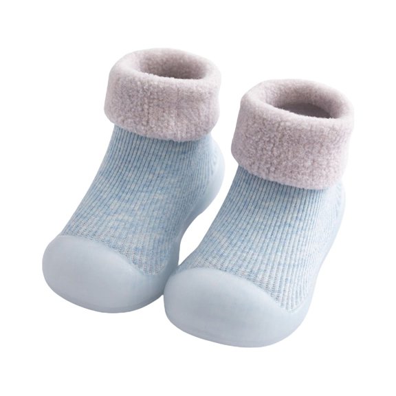 Generic Baby Shoes First Walking Shoes Toddler Boys Girls Non Slip Solid Slippers Shoes Knitted Plush Socks Shoes Booties