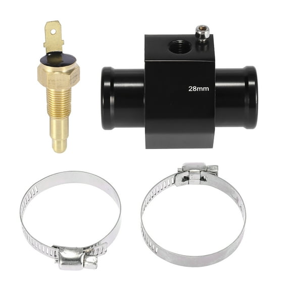 1 Set Car Engine Coolant Temperature Sensor Switch Radiator Hose Fitting Adapter 28mm 200'F On-185'F Off