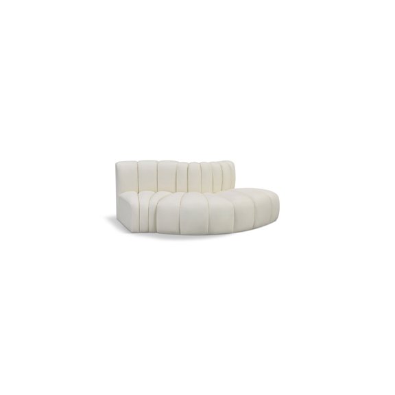 Meridian Furniture Arc Cream Vegan Leather Modular Sectional