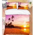 thumbnail image 1 of 3D Sunset Sky Beach Coconut Tree Funda nórdica Juego de cama Set Funda nórdica, 1 of 3