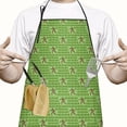 thumbnail image 2 of Green Bigfoot Pattern Apron-Garden Aprons for Women with Pockets-Cotton Linen Waterproof Kitchen Cooking Gardening Aprons Adjustable for Kitchen,Cooking,BBQ and Salon 33x27 Inch, 2 of 5