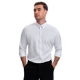 thumbnail image 2 of DARING DIVA Men's Point Collar Long Sleeve Button Down Formal Shirts XL White, 2 of 7