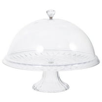 WRITWAA Small Round Acrylic Cake Plate with Cover, Dessert Display Stand, 1 Set
