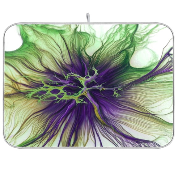 Iauyy Dish Drying Mat for Kitchen Counter, Super Absorbent & Hanging 16x18 / 18x24 Inch (S/M) Explosive Shades Of Purple