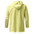 thumbnail image 4 of outfmvch hoodies for men spring summer casual hawaiian beach tropical cotton linen strap pocket hooded womens tops khaki, 4 of 8