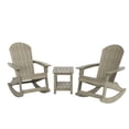 thumbnail image 4 of WestinTrends Tuscany 3-Piece HIPS Outdoor Rocking Adirondack Chair With Side Table, Weathered Gray, 4 of 5
