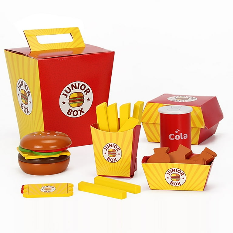 Kayannuo Christmas Clearance Toys Food Miniature Pretend Fast Food Play  Toys Set Hamburger Fries Food Accessory Toy For Kids Party Accessory Re