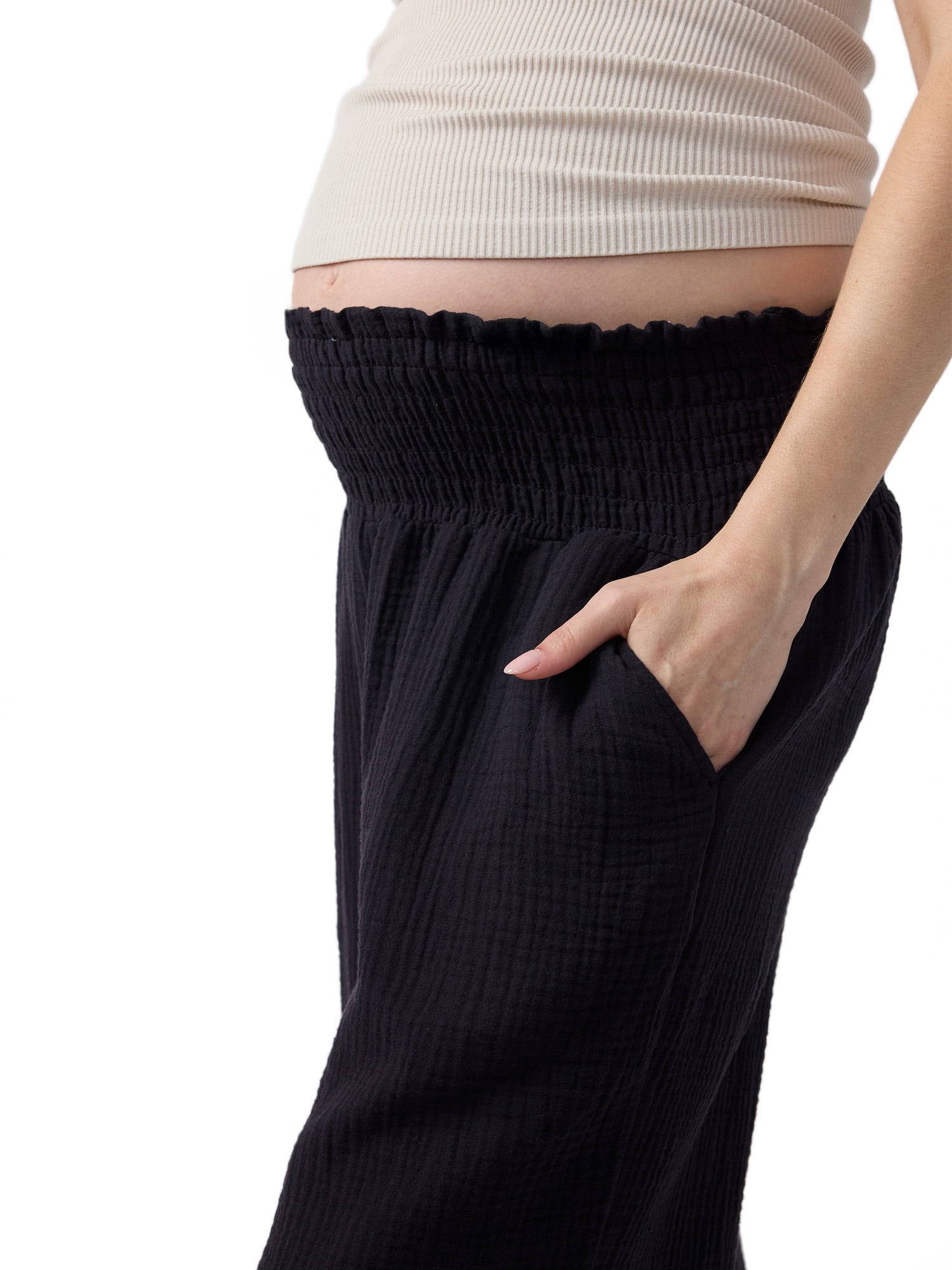 Ingrid & Isabel For Every Belly Women's Maternity Wide Leg Gauze Pant, Sizes XS-XXL