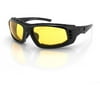 Bobster Chamber Sunglasses, Black Frame/Clear Reflective Lenses
