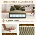 thumbnail image 2 of Oversized Chaise Longue Chair Indoor, Modern Upholstered Corduroy Deep Seat Sofa Bed with Throw Pillows and Armrests, Sleeper Sofa Couch for Living Room, Bedroom Apartment, 2 of 9
