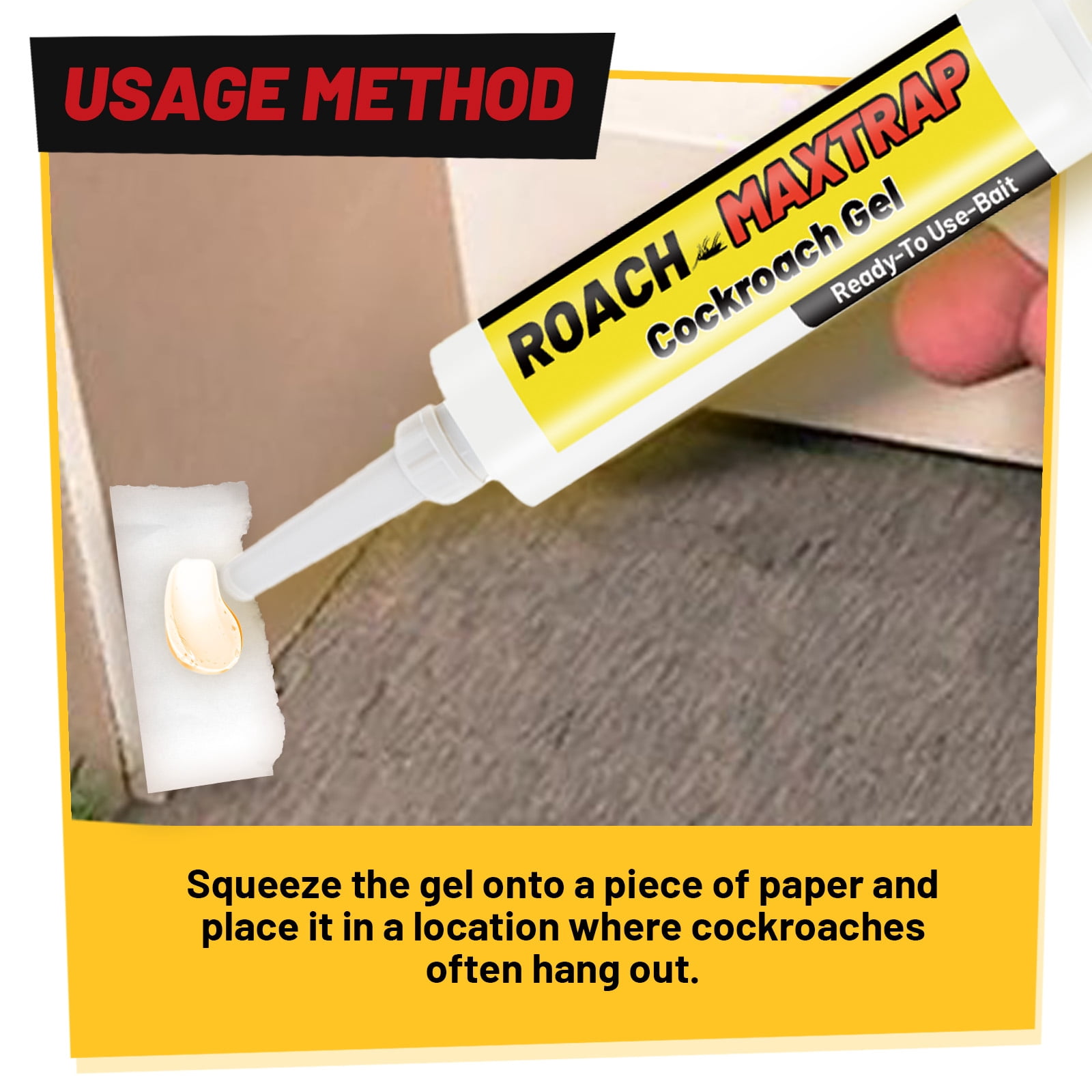 Alvantor Roach Gel Bait for Indoor and Outdoor Pest Control, Fast-Acting, 0.35 oz