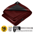 thumbnail image 2 of PROTARP Extra Heavy Duty 16 Mil Tarp, Maroon/Black 10′ X 10′, 2 of 7