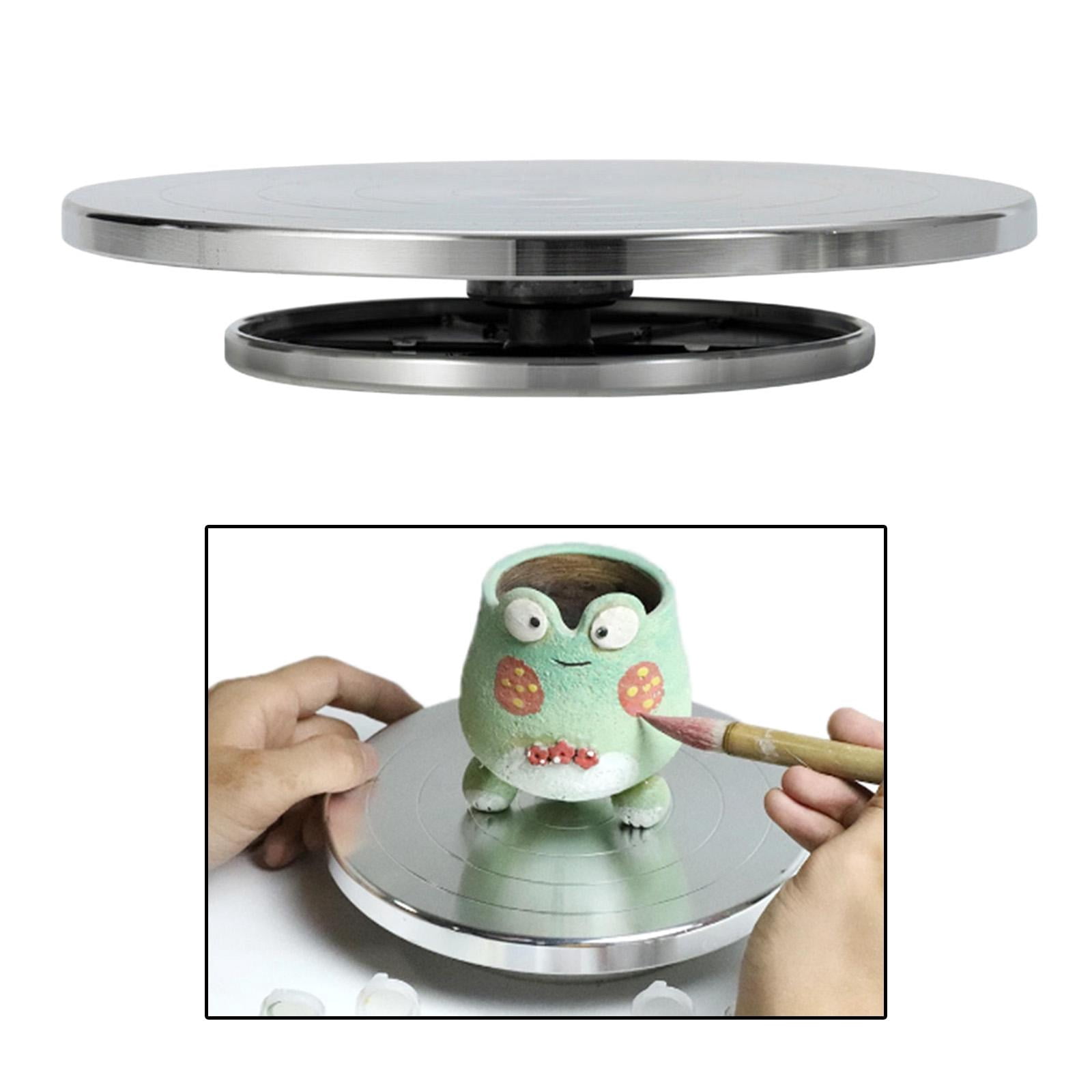 Ceramic Art Double-Sided Pottery Banding Wheel Manual Forming Turntable Sculpture Ceramic DIY Projects Crafting Tool 30cm