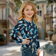 thumbnail image 3 of DISNIMO Girls Long Sleeve Shirts Camouflage Printed Casual Crew Neck Tops Basic Blouse Shirt with Tie Hem Loose Fits Pullover Tops Fall Winter Clothes for Teens, 3 of 8