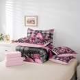 thumbnail image 6 of Homewish Girly Pink Xmas Tree Bedding Comforter Set 7 Pieces, Kawaii Christmas Flower Plant Full Bedding Set, Fashion Buffalo Plaid Reversible Fitted Sheet Flat Sheet, Luxury Bedroom Decor, 6 of 8
