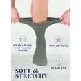 thumbnail image 3 of HUGH UGOLI Unisex Cotton Diabetic Crew Socks, Melange Gray, Large, Shoe Size: US 9-12 for Women & US 8-11 for Men, 8 Pairs, 3 of 6