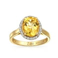 thumbnail image 4 of Bling Jewelry Womens 3CT Yellow Citrine Halo Ring Oval CZ Gold Plated Silver, 4 of 6