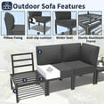 thumbnail image 7 of Kullavik Aluminum Patio Furniture Set,7 Pieces Modern Outdoor Conversation Set, Outdoor Metal Sectional Sofa with Thick Cushion and Coffee Table,Grey, 7 of 7