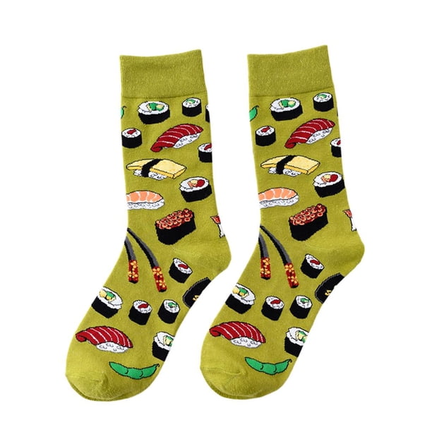 Calcetines casuales coloridos - Calcetines de vestir de algodón divertidos y novedosos Regalo de Navidad Sushi Yuyangstore Novedad calcetines de vestir