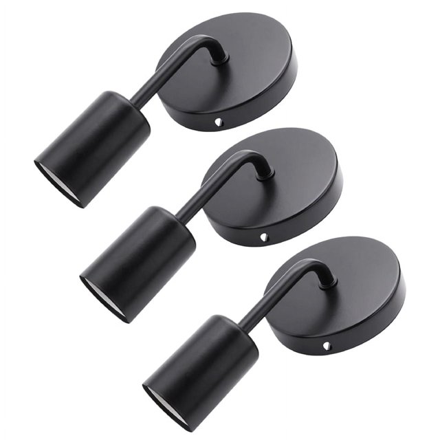 3X Lámpara de pared de hierro antiguo estilo loft negro, sencilla, estilo country americano, para restaurante, bar, pasillo, lámpara de pared con ventosa