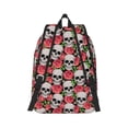 thumbnail image 2 of Honeii Skull and Roses Print Canvas College Laptop Backpack, Durable Rucksack Travel Notebook Bag School Backpack Book Bag for Men Women-Medium, 2 of 7