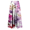 thumbnail image 7 of SMihono Long Skirts for Women Fashion Floral Print Boho Maxi Skirt Elastic High Wasit Pleated A-Line Flowy Beach Skirts Hot Pink 8, 7 of 7