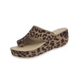 thumbnail image 2 of Dweltoz Womens Leather Wedges Sandals Ring Toe Slip-On Bunion Flip Flops Comfortable Sandals Summer Casual Light Weight Footwear,Leopard Print 39, 2 of 9