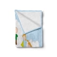thumbnail image 2 of World Soft Flannel Fleece Throw Blanket, Smiling Kids over Planet Drawing All Children of the World Happy Friendship Peace, Cozy Plush for Indoor and Outdoor Use, 50" x 70", Multicolor, by Ambesonne, 2 of 6