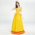thumbnail image 6 of IBTOM CASTLE Princess Peach Dresses Adult with Crown and Gloves Women Pageant Long Dresses Pink Tulle Gown Carnival Dress Up for Photo Shoot Birthday Party Outfit M Yellow, 6 of 8