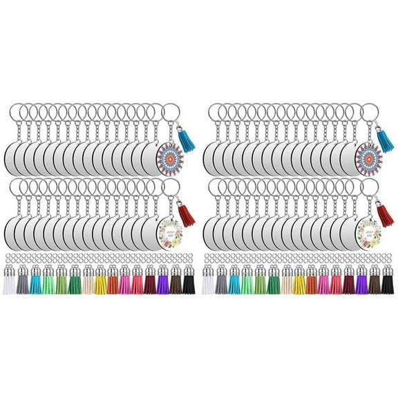 300PCS Sublimation Blanks Keychains Bulk, Keychains Ornament Set for Crafts, Jewelry Making