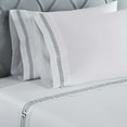 thumbnail image 4 of Superior Harrison Embroidered Cotton Bed Sheet Set, Queen, White/Silver, 4 of 11