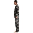thumbnail image 2 of #FollowMe Mens Plaid Button-Front Flannel Pajama Set  Classic & Comfortable Sleepwear (Grey Black Buffalo Plaid, XX-Large), 2 of 3