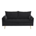 thumbnail image 6 of Furniliving Loveseat Sofa, Comfy Teddy Fleece Love Seat Couch, Sofas Couch with 2 Pillows for Small Space, Black, 6 of 9