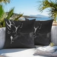 thumbnail image 5 of Waterproof Throw Pillow Covers Set of 2, 16x16 Inch Black Deer Bird Decorative Pillowcases Outdoor Pillow Slip Cushion Covers Set for Couch Tent Retro Modern Silhouette Wildlife, 5 of 7