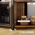 thumbnail image 6 of Industrial Wine Bar Cabinet with Charging Station, LED Lights & 10-Bottle Rack | Rustic Brown | Steel, 6 of 10