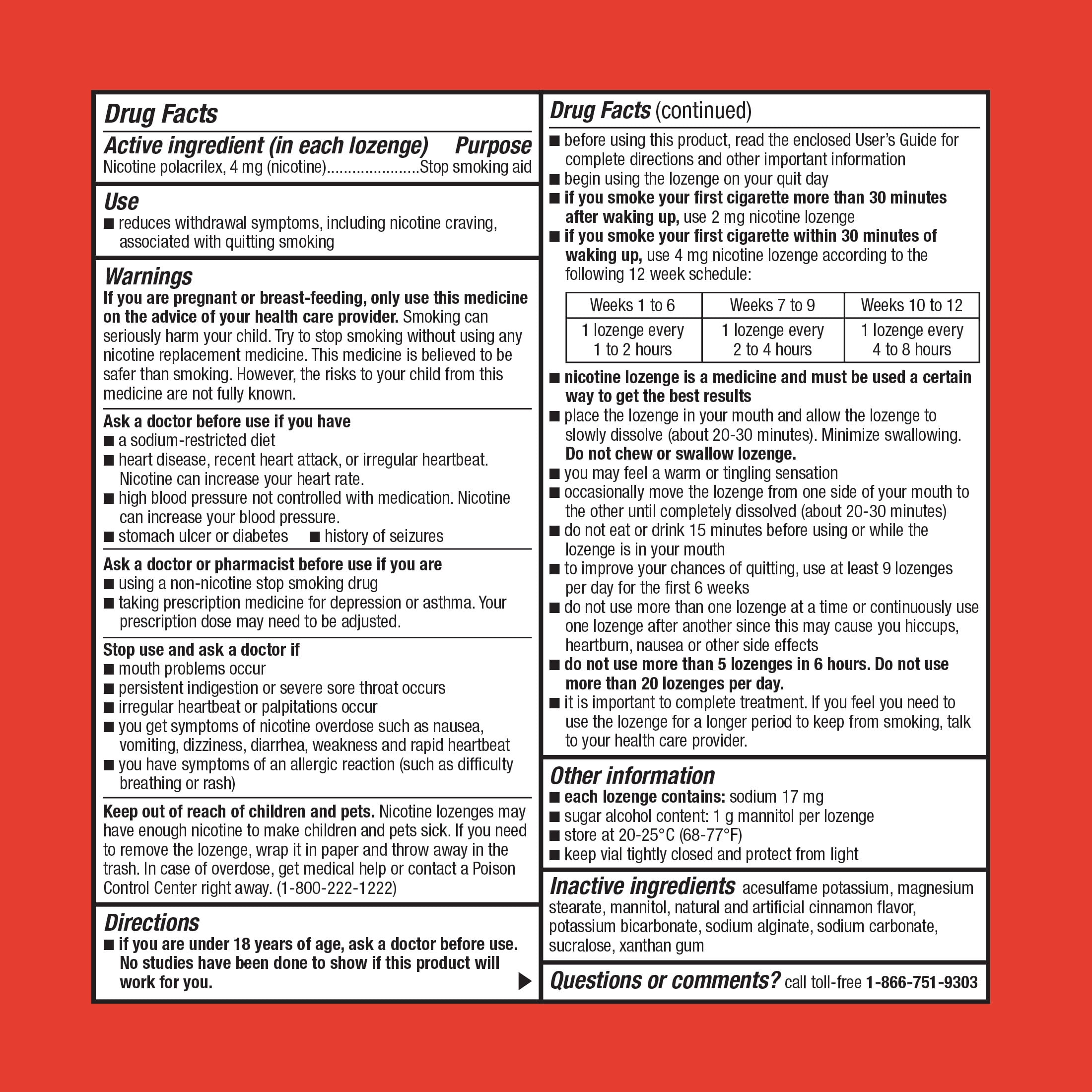 Equate Nicotine Lozenge 4 mg, Cinnamon Flavor, 108 Count – Stop Smoking Aid