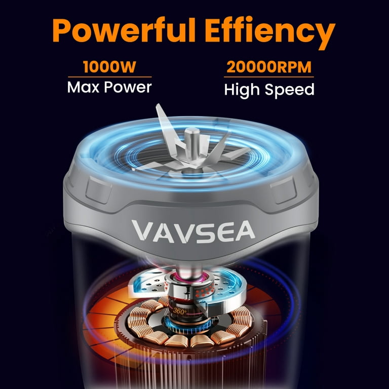 VAVSEA 1000W Smoothie Blender for Shakes and Smoothies, 3 IN1 Kitchen Personal  Blenders and Grinder Combo for Protein Drinks, BPA-Free, 2 Speeds & Pulse 