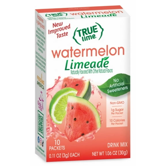 True Lime Lime Watermelon Limeade Drink Mix (Pack of 32)