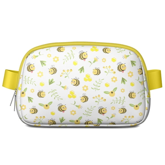 Bumble Bee Sac Banane pour Femmes - Sac de Taille Imperméable Réglable avec Motif Nid d'Abeille Mignon, Sac Ceinture Mains Libres Léger pour Voyage et Usage Quotidien