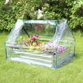 thumbnail image 2 of Sunnydaze Steel Raised Garden Bed with PVC Greenhouse Cover - Clear - 4' x 3', 2 of 9