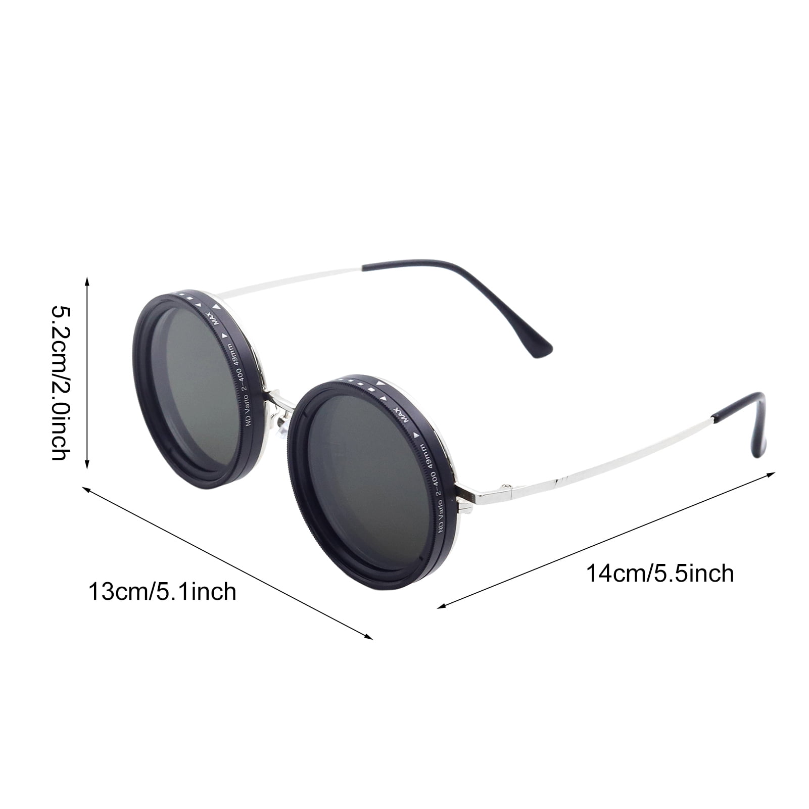 ZenCart Round Polarized Glasses with ND Filter Lenses 1-9 Gears Adjustable Tint Sunglasses UV Protection Men Beach Fishing Driving Cycling Glasses Eyewear