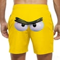 thumbnail image 4 of GUZOM Mens Swim Trunks for Men, Funny Novelty Board Shorts with Pockets, Quick Dry Cartoon Print, Elastic Waist, Yellow,Size L, 4 of 5