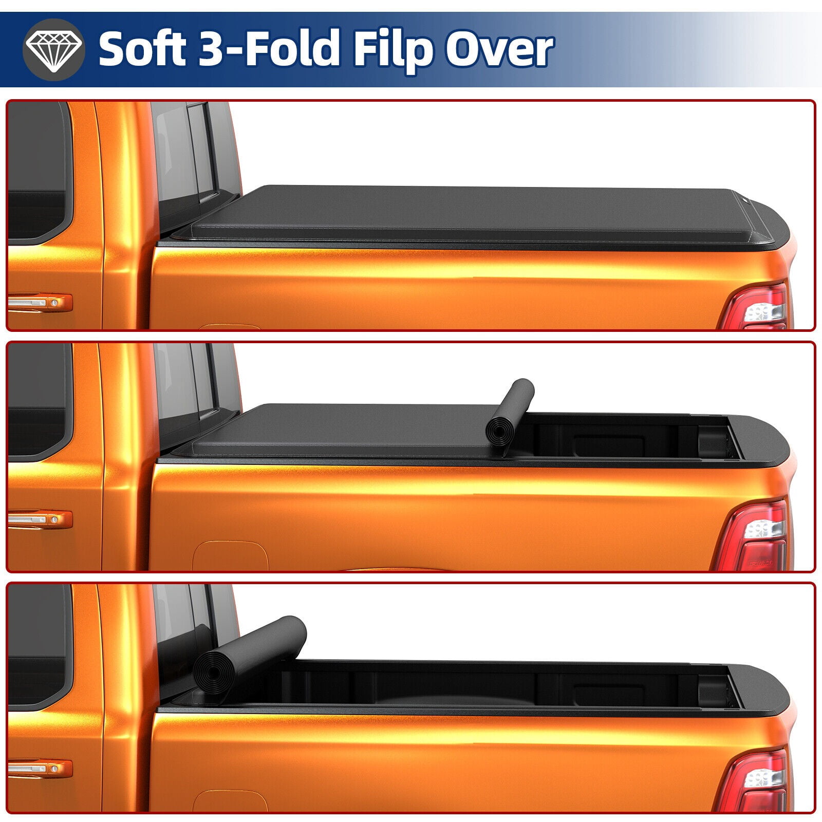 RVNI 5 Fit Roll Up Truck Bed Tonneau Cover for 2015-2022 Chevy Colorado & GMC Canyon